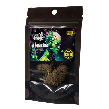 GREEN MAGIC ΠΡΟΙΟΝ ΚΑΝΑΒΗΣ ΣΕ ΣΑΚΟΥΛΑΚΙ 2G AMNESIA (100% CBD)