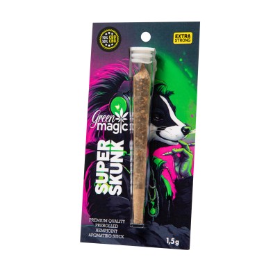 GREEN MAGIC ΠΡΟΙΟΝ ΚΑΝΑΒΗΣ ΕΤΟΙΜΟ ΤΣΙΓΑΡΟ 1,5G SUPER SKUNK (70% CBD/30%CBG)