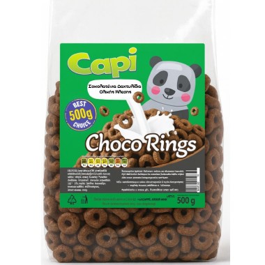 CAPI ΔΗΜΗΤΡΙΑΚΑ 500gr CHOCO RINGS (ΣΟΚΟΛΑΤΕΝΙΑ ΔΑΧΤΥΛΙΔΙΑ ΟΛΙΚΗΣ ΑΛΕΣΗΣ)