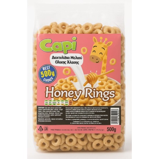 CAPI ΔΗΜΗΤΡΙΑΚΑ 500gr ΗΟΝΕΥ RINGS (ΔΑΧΤΥΛΙΔΙΑ ΜΕΛΙΟΥ ΟΛΙΚΗΣ ΑΛΕΣΗΣ)