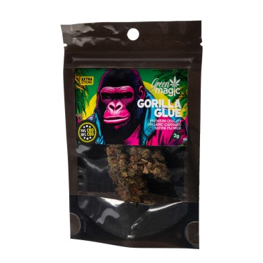 GREEN MAGIC ΠΡΟΙΟΝ ΚΑΝΑΒΗΣ ΣΕ ΣΑΚΟΥΛΑΚΙ 2G GORILLA GLUE (70% CBD/30%CBG)