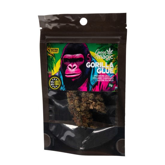 GREEN MAGIC ΠΡΟΙΟΝ ΚΑΝΑΒΗΣ ΣΕ ΣΑΚΟΥΛΑΚΙ 2G GORILLA GLUE (70% CBD/30%CBG)