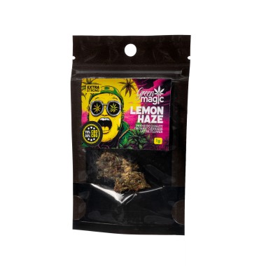 GREEN MAGIC ΠΡΟΙΟΝ ΚΑΝΑΒΗΣ ΣΕ ΣΑΚΟΥΛΑΚΙ 1G LEMON HAZE (70% CBD/30%CBG)