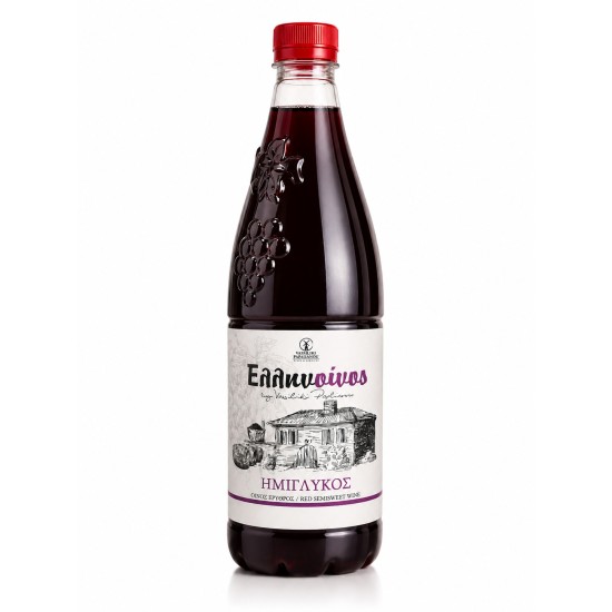 ΕΛΛΗΝΟΙΝΟΣ ΚΡΑΣΙ ΕΡΥΘΡΟ ΗΜΙΓΛΥΚΟ 1.5lt - ΚΤΗΜΑ ΠΑΡΛΙΑΡΟΥ