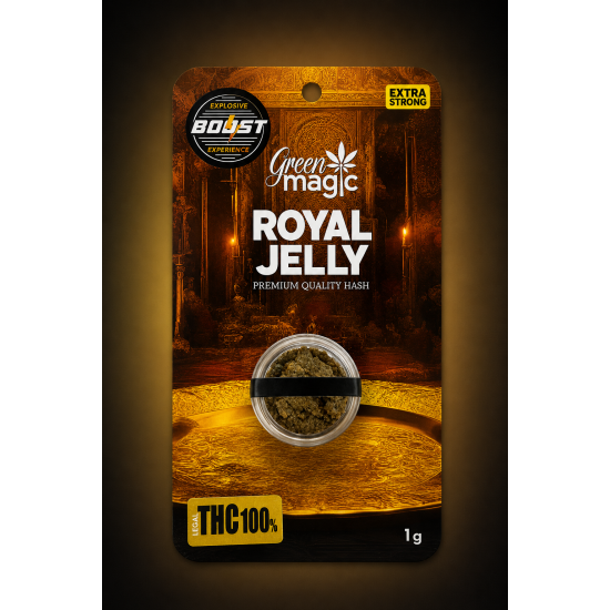 GREEN MAGIC BOOST PREMIUM QUALITY HASH ROYAL JELLY THC LEGAL 100% 1gr
