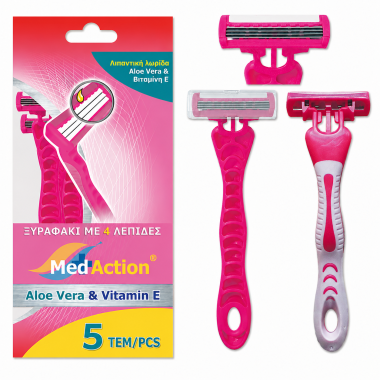 MEDACTION ΞΥΡΑΦΑΚΙΑ ΡΟΖ ΜΕ ALOE VERA & VITAMIN E 6 ΛΕΠΙΔΩΝ 5ΤΕΜ