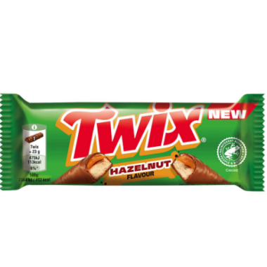 TWIX HAZELNUT FLAVOUR 50gr (2 x 23gr)