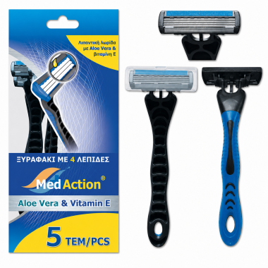 MEDACTION ΞΥΡΑΦΑΚΙΑ ΜΠΛΕ ΜΕ ALOE VERA & VITAMIN E 6 ΛΕΠΙΔΩΝ 5ΤΕΜ