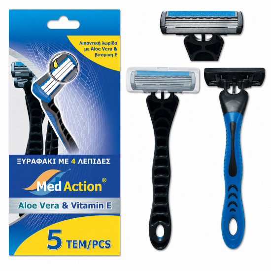 MEDACTION ΞΥΡΑΦΑΚΙΑ ΜΠΛΕ ΜΕ ALOE VERA & VITAMIN E 6 ΛΕΠΙΔΩΝ 5ΤΕΜ