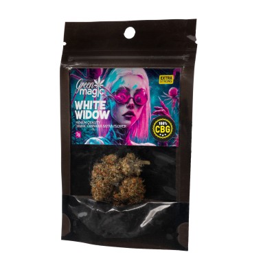 GREEN MAGIC ΠΡΟΙΟΝ ΚΑΝΑΒΗΣ ΣΕ ΣΑΚΟΥΛΑΚΙ 2G WHITE WIDOW (100% CBG)