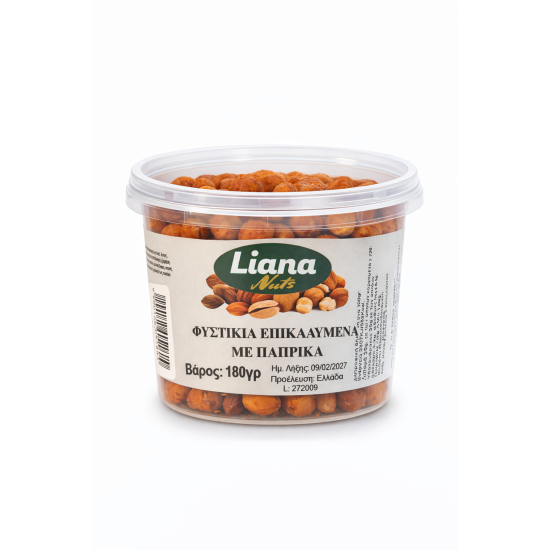 LIANA NUTS ΚΟΥΒΑΔΑΚΙ ΦΥΣΤΙΚΙΑ ΕΠΙΚΑΛΥΜΕΝΑ ΜΕ ΠΑΠΡΙΚΑ 180gr