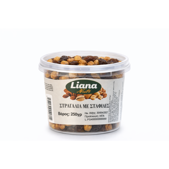 LIANA NUTS ΚΟΥΒΑΔΑΚΙ ΣΤΡΑΓΑΛΙΑ ΜΕ ΣΤΑΦΙΔΕΣ 250gr