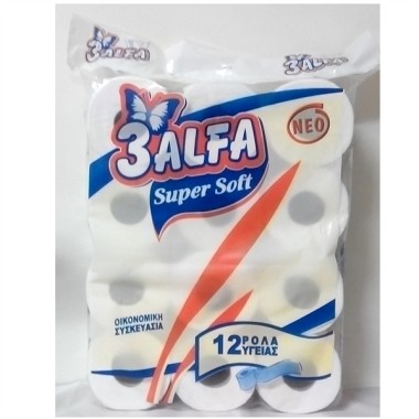 3ALFA ΧΑΡΤΙ ΥΓΕΙΑΣ 130GR 2ΦΥΛΛΟ (12ΡΟΛΑ)