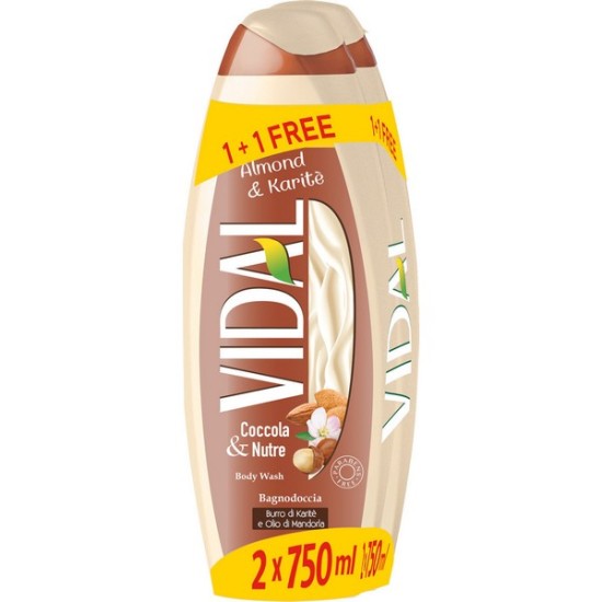 VIDAL ΑΦΡΟΛΟΥΤΡΟ 2X750ml ALMOND&KARITE