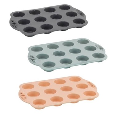 TNS ΦΟΡΜΑ MUFFIN ΣΙΛΙΚΟΝΗΣ 12 ΘΕΣΕΩΝ 36Χ19.5Χ2cm 3 ΧΡΩΜΑΤΑ 1ΤΕΜ