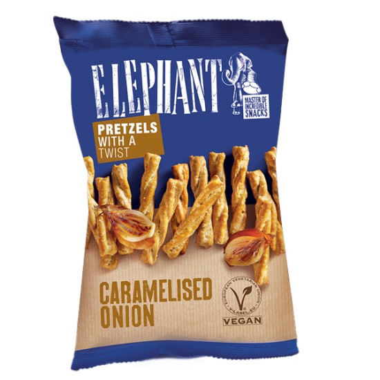 ELEPHANT BAKES PRETZELS WITH A TWIST CARAMELISED ONION 80gr