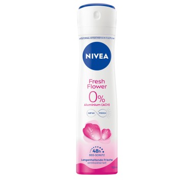 NIVEA BODY SPRAY WOMEN 150ml FRESH FLOWER 0% ALUMINIUM