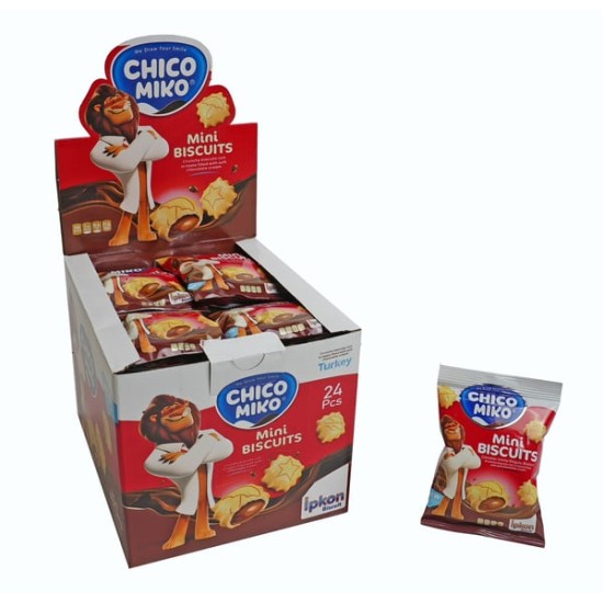 CHICO MIKO MINI BISCUITS ΦΑΤΣΟΥΛΕΣ ΜΕ ΓΕΜΙΣΗ ΣΟΚΟΛΑΤΑ ΣΑΚΟΥΛΑΚΙ 30GRX24TEM