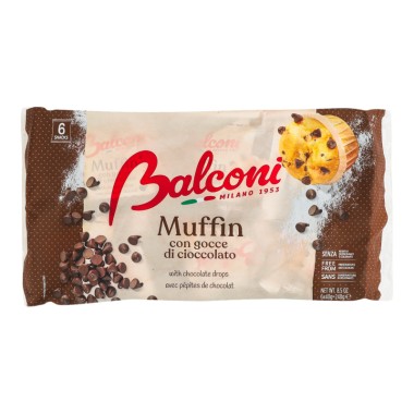 BALCONI MUFFIN ΜΕ ΚΟΜΜΑΤΑΚΙΑ ΣΟΚΟΛΑΤΑ 6ΤΕΜ 240g