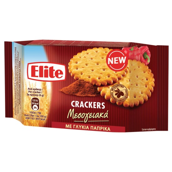 ELITE CRACKERS ΜΕ ΓΛΥΚΙΑ ΠΑΠΡΙΚΑ 105gr