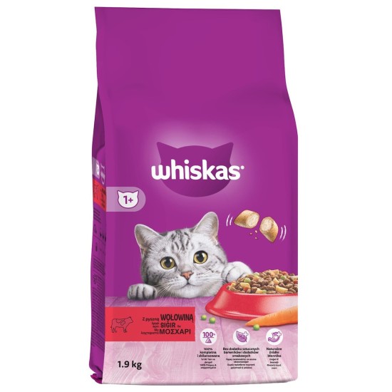 WHISKAS ADULT 1+ ΠΛΗΡΗΣ ΞΗΡΗ ΤΡΟΦΗ ΓΑΤΑΣ 300GR ΜΕ ΜΟΣΧΑΡΙ