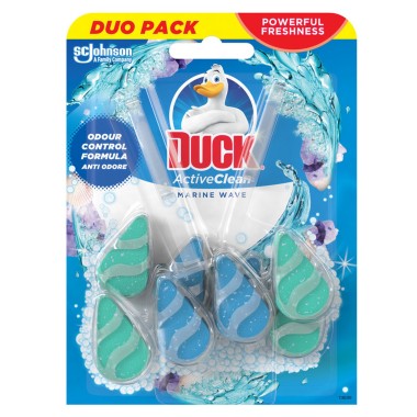 DUCK 2X38.6GR DUO PACK ΑΠΟΣΜΗΤΙΚΟ WC ACTIVE CLEAN MARINE WAVE