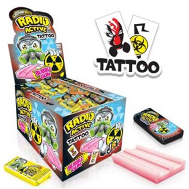 JOHNY BEE RADIO ACTIVE GUM ΤΣΙΧΛΑ+TATTOO DISPLAY 200ΤΕΜ