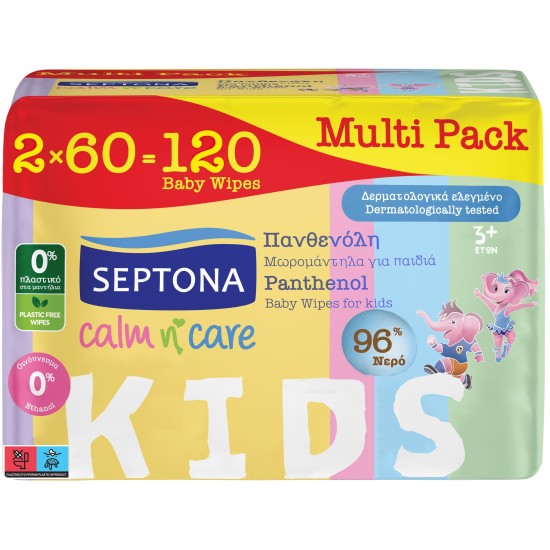 SEPTONA ΜΩΡΟΜΑΝΤΗΛΑ CALM&CARE KIDS ΜΕ ΠΑΝΘΕΝΟΛΗ 2Χ60TEM