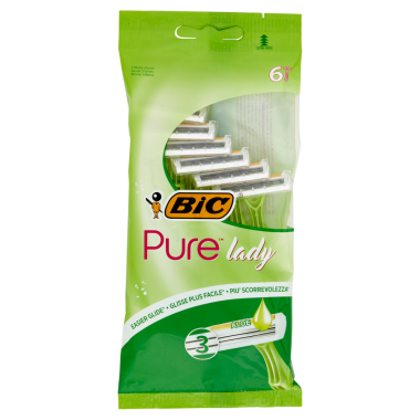 BIC ΞΥΡΑΦΑΚΙΑ PURE 3 LADY 6τεμ. ALOE