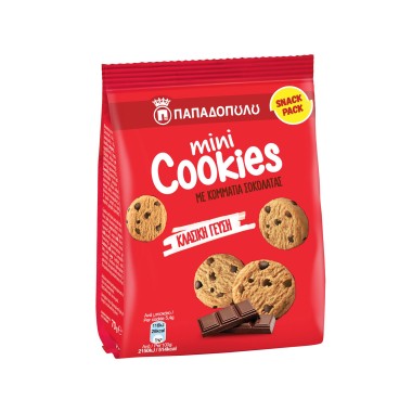 ΠΑΠΑΔΟΠΟΥΛΟΥ MINI COOKIES 70GR ΜΕ ΚΟΜΜΑΤΙΑ ΣΟΚΟΛΑΤΑΣ