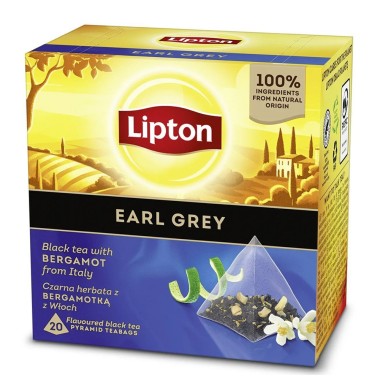 LIPTON  ΜΑΥΡΟ ΤΣΑΙ ΜΕ ΠΕΡΓΑΜΟΝΤΟ EARL GREY 20 ΦΑΚΕΛΑΚΙΑ ΠΥΡΑΜΙΔΑ 32gr