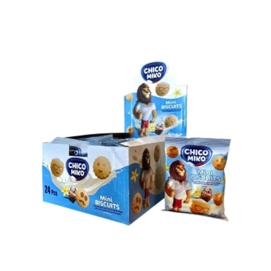 CHICO MIKO MINI BISCUITS ΦΑΤΣΟΥΛΕΣ ΜΕ ΓΕΜΙΣΗ ΒΑΝΙΛΙΑ ΣΑΚΟΥΛΑΚΙ 30GRX24TEM