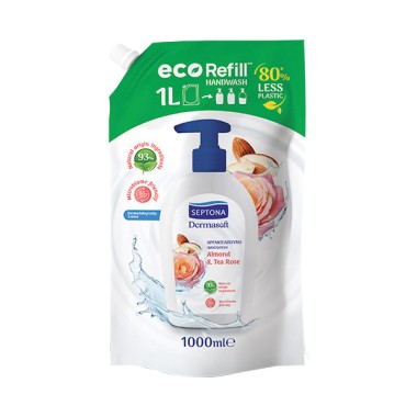 SEPTONA DERMASOFT ΚΡΕΜΟΣΑΠΟΥΝΟ REFILL 1lt ALMOND & TEA ROSE
