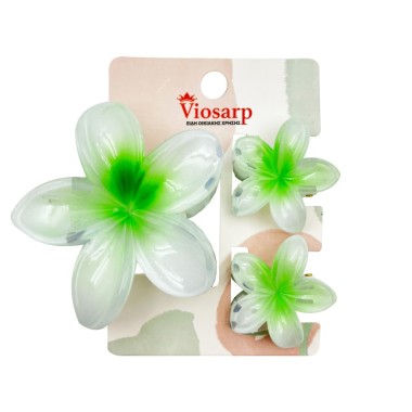 VIOSARP ΚΛΑΜΕΡ ΜΑΛΛΙΩΝ ΣΕΤ 3 ΤΕΜΑΧΙΩΝ 4CM ΣΧΕΔΙΟ ΛΟΥΛΟΥΔΙ ΔΙΧΡΩΜΟ