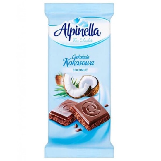 ALPINELLA ΣΟΚΟΛΑΤΑ 90gr ΓΑΛΑΚΤΟΣ ΜΕ ΚΑΡΥΔΑ