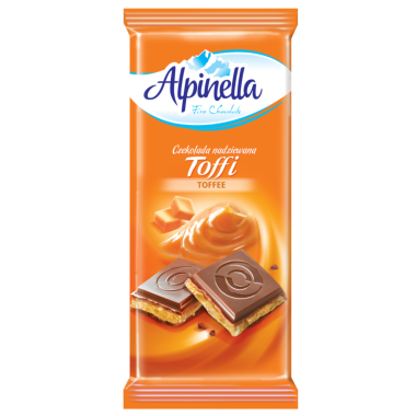 ALPINELLA ΣΟΚΟΛΑΤΑ 100gr ΓΑΛΑΚΤΟΣ ΜΕ ΓΕΜΙΣΗ ΚΡΕΜΑ ΚΑΡΑΜΕΛΑΣ