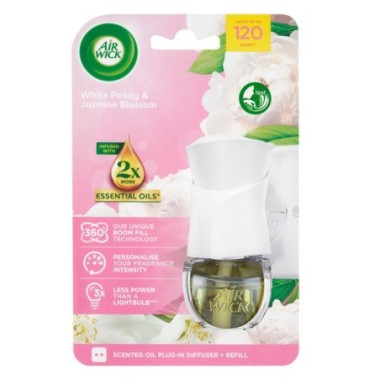 AIR WICK ΣΥΣΚΕΥΗ 19ml ELECTRIC REFILL ΔΙΑΦΑΝΟ ΛΕΥΚΗ ΠΑΙΩΝΙΑ & ΓΙΑΣΕΜΙ