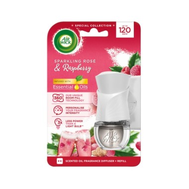 AIR WICK ΣΥΣΚΕΥΗ 19ml ELECTRIC REFILL ΔΙΑΦΑΝΟ SPARKLING ROSE & RASPBERRY