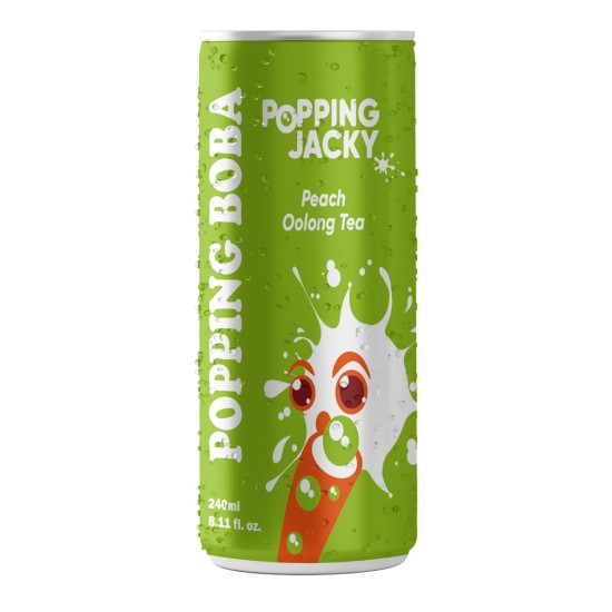 POPPING JACKY BOBA TEA 240ml OOLONG ΤΣΑΙ - ΡΟΔΑΚΙΝΟ