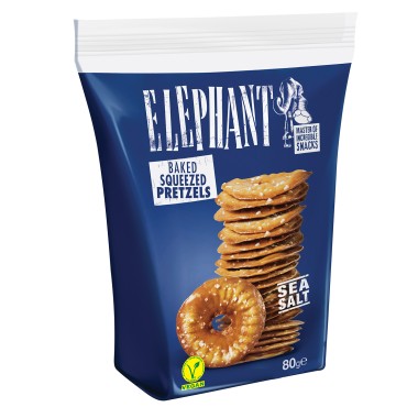 ELEPHANT BAKES SQUEEZED PRETZELS XXL SEA SALT 300GR