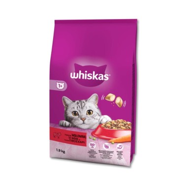 WHISKAS CAT 1,9KG ΚΡΟΚΕΤΑ PREMIUM 1+ ΓΕΥΣΗ ΜΟΣΧΑΡΙ