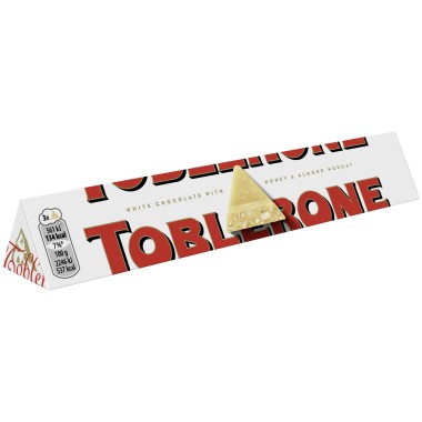 TOBLERONE ΣΟΚΟΛΑΤΑ ΛΕΥΚΗ HONEY & ALMOND NOUGAT 100GR
