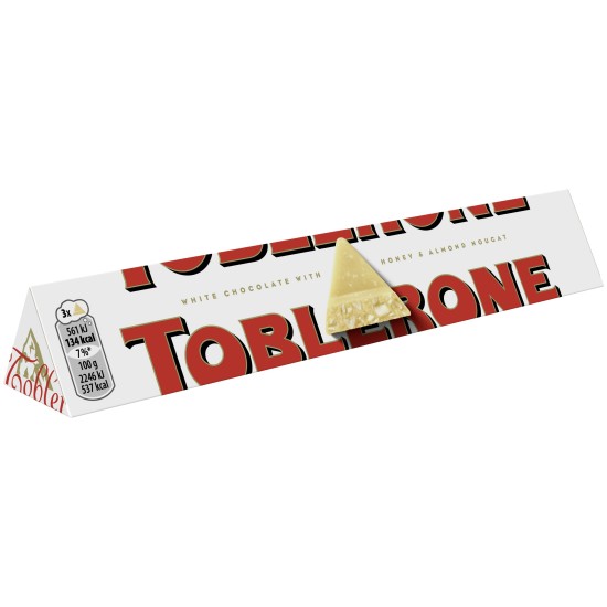 TOBLERONE ΣΟΚΟΛΑΤΑ ΛΕΥΚΗ HONEY & ALMOND NOUGAT 100GR