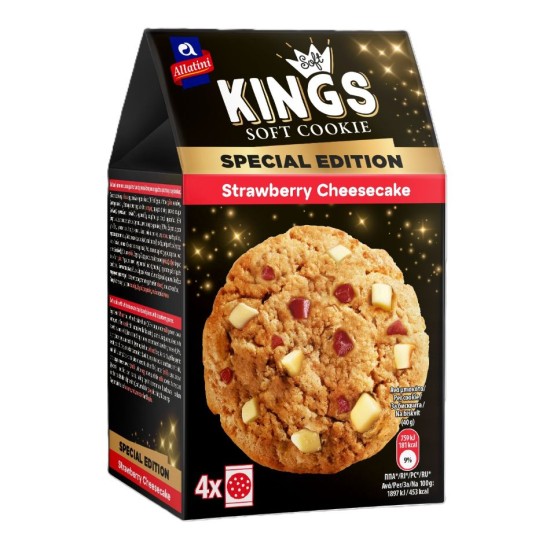 ΑΛΛΑΤΙΝΗ SOFT KINGS ΜΠΙΣΚΟΤΑ 4Χ40GR(160GR) STRAWBERRY CHEESECAKE (SPECIAL E