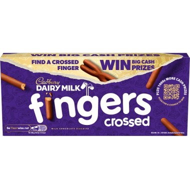 CADBURY DAIRY MILK 114GR MILK CHOCOLATE BISCUITS FINGER CROSSED
