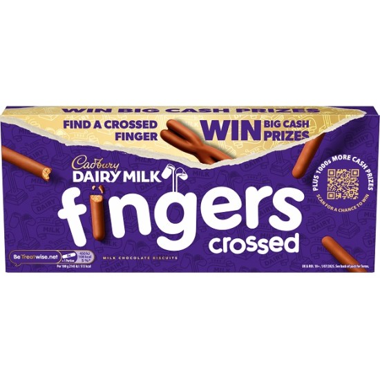 CADBURY DAIRY MILK 114GR MILK CHOCOLATE BISCUITS FINGER CROSSED