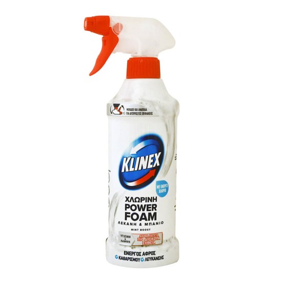 KLINEX POWER FOAM 650ML ΛΕΚΑΝΗ ΚΑΙ ΜΠΑΝΙΟ ΜΕ ΧΛΩΡΙΝΗ MINT BOOST