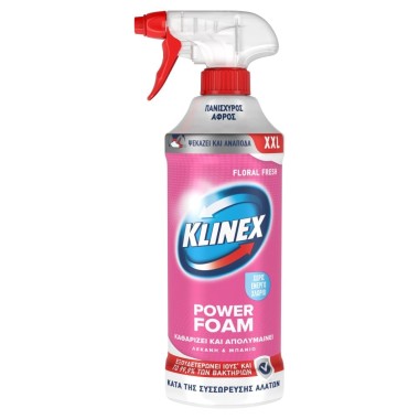 KLINEX POWER FOAM 650ML ΛΕΚΑΝΗ ΚΑΙ ΜΠΑΝΙΟ ΡΟΖ FLORAL FRESH