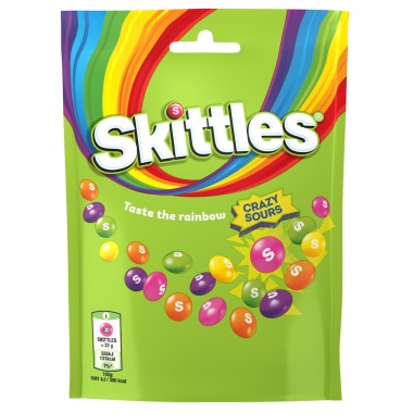SKITTLES 152GR CRAZY SOUR (ΠΡΑΣΣΙΝΟ) X14τεμ
