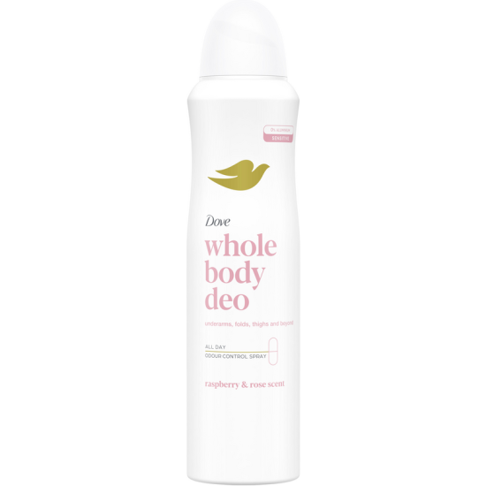 DOVE WHOLE BODY SPRAY 150ml RASPBERRY & ROSES SCENT